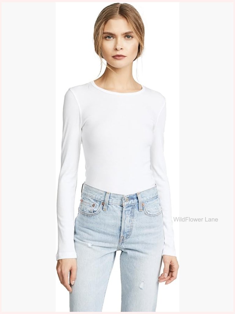 Long Sleeve Crew Neck T-Shirt Jersey Cotton Modal Lightweight
